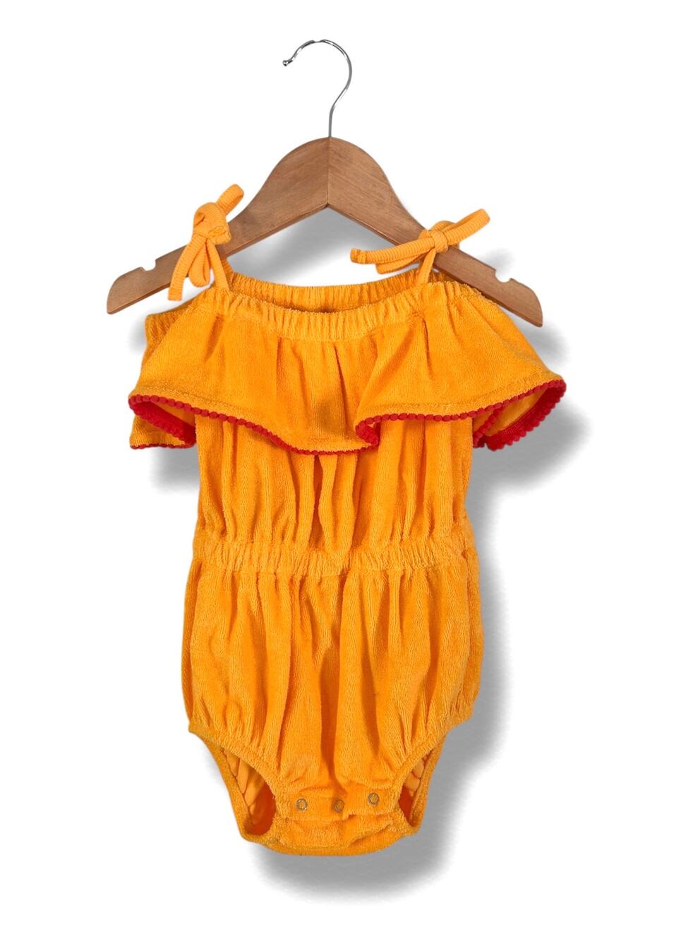 NWT Kate Quinn Organic Terry Tie-Shoulder Ruffle Bubble, Size 2T